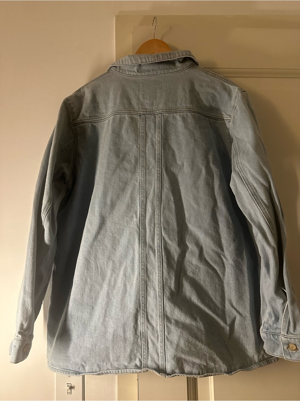 Sezane Snow Blue Denim Will Jacket - Picture 3 of 6